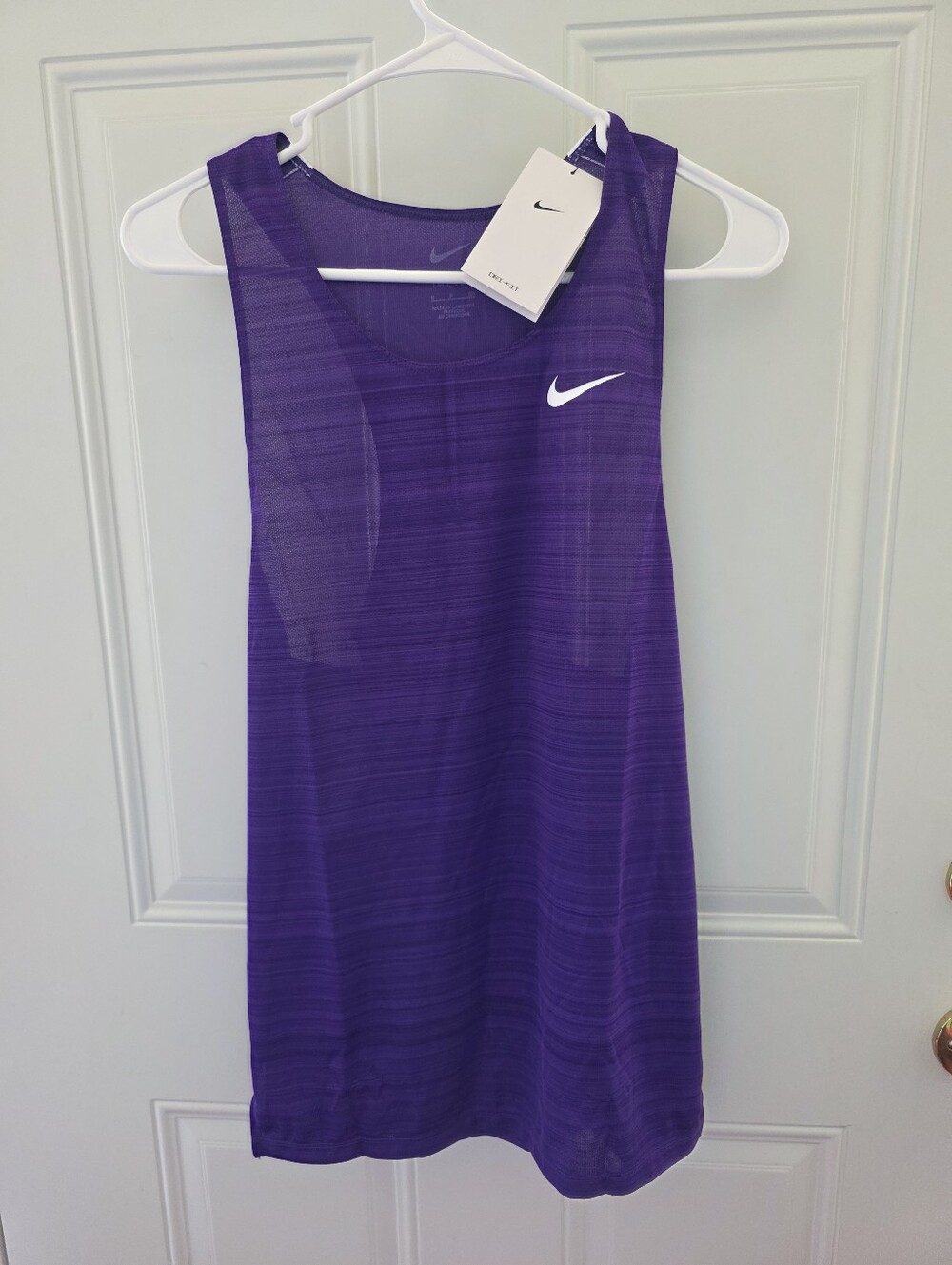Nike Men's Purple Athletic Tank with White Swoosh Size Small-New With Tags